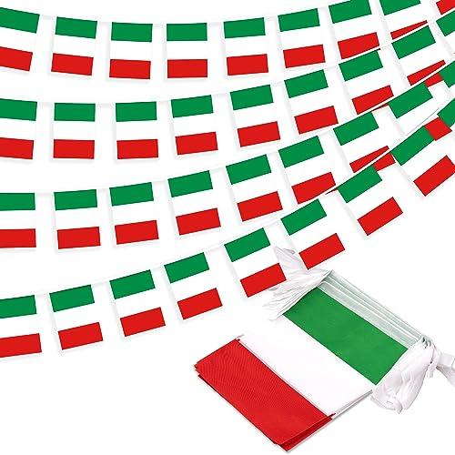 Italy String Flag Pennant Banner, Small Mini Italian Flags Bunting Banner, National Country Decoration for School, Party, Sports Events, Patriotic Festival, 33 Feet 30 Flags