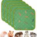 Sunheir Washable Pee Pads for Small Pet 5-Pack, Reusable Pet Training Pads Absorbent & Leak-Free, Waterproof Pee Pads for Dog Cat Rabbit Guinea Pig Hamster, Whelping Pad (Leaves - Green, 12x12)
