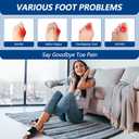 2 PCS Bunion Corrector for Women MenBig Toe Straightener with Splint for Hallux Valgus Pain Relief Toe Separator for Day and Night, One Size