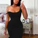 Nimsruc Women Casual Sexy Tank Top Bodycon Dress Summer Pencil Sleeveless Basic Midi Club Dresses (Black, S)