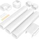 4 Inch Mini Split Line Set Cover 11 Ft, PVC & PP Line Cover Set Universal for Mini Split AC & Central AC, Line Set Cover for Heat Pump System