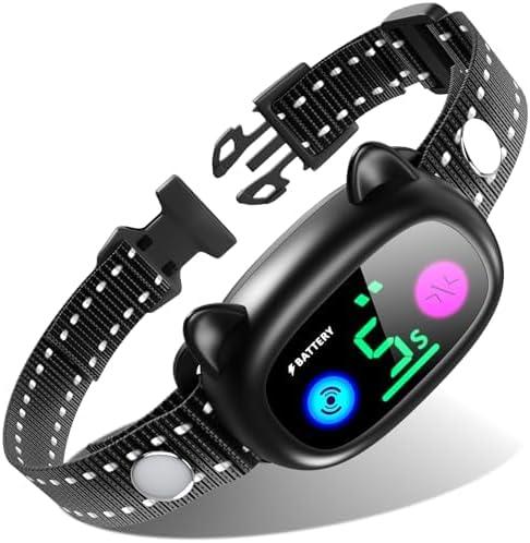 Bark Collar Rechargeable Smart Dog Barking Collar Anti Bark Training Collar with Adjustable Sensitivity Beep Vibration No Shock Bark Collar for Large Medium Small Dogs