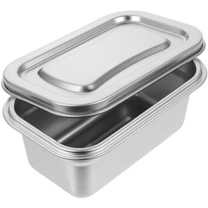 Alipis Ice Cream Box Ice Cream Container Household Freezer Containers Fridge Accessory Stainless Freezer Container Fridge Supply Home Accessory