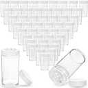50 Pack 1 oz Mini Plastic Spice Jars with White Caps Clear Round Spice Bottles with Sifters Small Empty Seasoning Containers for Travel Home Storing Spice Seasoning Powders