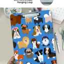 Fashion A4 Clipboard, Standard Letter Size 9" x 12.5", Decorative Wooden Clipboard with Low Profile Metal Clip for Office, School, Teachers, Cute Dogs