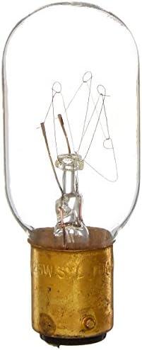 Pack of 2, Sylvania 18321 25-Watt Clear Tubular Double Contact Bayonet Base Incandescent T8 Bulb