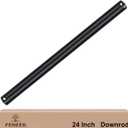 24 Inch Ceiling Fan Downrod, 2 FT Black Unthreaded Fan Downrod