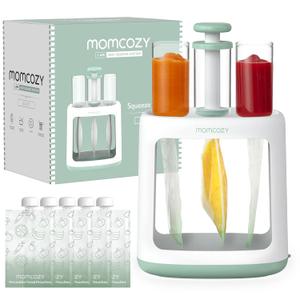 Momcozy Squeeze Station,Baby Food Maker&Pouch Filler for Homemade Baby Puree, BPA-Free, Dishwasher Safe, with Reusable Baby Food Pouches for Babies & Toddlers