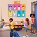 3 x Mooliwe 9 Pcs Bathroom Rules Posters 12 Inch Potty Training Walls Chart Signs Visual Bathroom Decor Step by Step Handwashing Potty Training Guide with Adhesive Dots for School Home Washroom