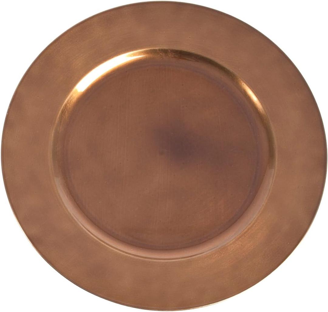 SARO LIFESTYLE Charger Plates with Classic Design (Set of 3) Copper