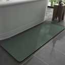 MontVoo -Bath Mat Rug-Rubber Backing Non Slip Quick Dry Absorbent Thin Bathroom Rugs Fit Under Door-Faux Suede Surface Bathroom Floor Mats-Shower Rug for in Front of Bathtub Shower Green 24"x48"