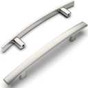 Amerdeco 10 Pack Brushed Satin Nickel 3-3/4 Inch(96mm) Hole Centers Kitchen Cabinet Pulls Hardware Kitchen Handles for Cabinets Cupboard Handles Drawer Pulls ZH0003