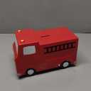 Isaac Jacobs Ceramic Red Fire Truck Coin Bank, Vehicle Money Bank Home Dcor, Piggy Bank Gift for Kids, Teens, and Adults (Red Fire Truck)