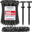 2 x TEAWOO 300Pcs Nylon Universal Cable Tie Buckles, High-Strength Self-Locking Zip Ties, Car Bumper Fender Retainers, Fasteners for Automotive Repair & Home Organization