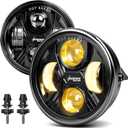 Upgrade Amber LED Fog Lights for 2005-2011 Toyota Tacoma, 2004-2006 Solara, 2008-2015 Sequoia, 2007-2013 Tundra Accessories, Front Bumper Driving Fog lamp kit Plug and Play Fog Light Assembly