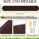 Silipull Golf Club Display Case Wall Mount Wooden 42.13 x 5.9 x 0.47 Inch Wall Mount Wooden Storage Display Rack for Antique or Vintage Golf Clubs