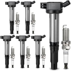 UF487 Ignition Coil & 6619 Double Iridium Spark Plug For TOYOTA Camry Avalon Highlander RAV4 Sienna Venza/Lexus IS350 ES300h NX300h ES350 RX350 RX450h/Scion tC Replaces#C1601 90919-02255 90919-A2002