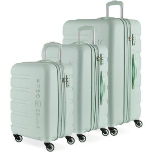 SwissGear 7366 Hardside Expandable Luggage with Spinner Wheels, Clearly Aqua, 3-Piece Set (19/23/27)