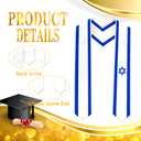 Pasonguim Graduation Stole Scarf, National Flag Design, International Graduate Satin Stole Scarf, 72" (Israel Flag)