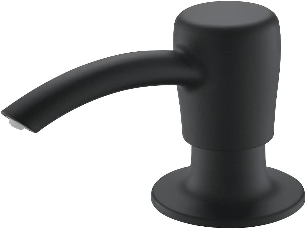 RULIA Kitchen Sink Soap Dispenser, Build in Sink Soap Dispenser, Deck Mounted Soap Dispenser, Matte Black RB2006
