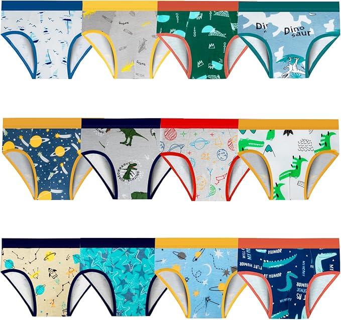 Toddler Underwear Boys Briefs for Boys Cute Cartoon, Pack of 12, 110 (M)