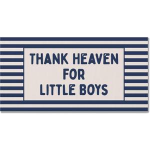 Christian Boys Blue Striped Beach Towel 60x30 Inches, Thank Heaven for Little Boys Sand Free Swim Towels for Kids Bath Swimming Pool Camping Travel, Toddler Boy Oversized XL Beach Towels