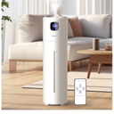 Large Humidifiers for Bedroom, 9L/2.5Gal Ultrasonic Cool Mist, Top Fill Easy Clean with 350ML/H Mist Speed, Quiet, Suitable for Kids Room Plant Yoga Office Study Room Living (White, Round) new sealed in box