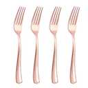 Liacere 200 Pack Rose Gold Disposable Forks - 7.4 Inch Heavy Duty Plastic - Rose Gold Silverware for Catering, Parties, Dinners, Weddings & Mother's Day