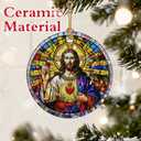 2 x Christian Gift: Jesus Christ Ornament | Christmas Ornaments (Christmas Tree Decorations), Christian Home Decor, Religious Holiday Ornament, Religious Gifts & Xmas Gifts