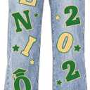 Gersoniel Class of 2026 Senior Iron on Transfers for Jeans Graduation Heat Transfer Stickers 2026 Senior Gift Decorations Iron on Patches for Backpack Jacket T-Shirt DIY Crafts(Green, Yellow)