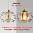 XSDeTu Gold Pendant Light Fixture, Modern Crystal Pendant Lights Kitchen Island, 1-Light Farmhouse Mini Chandelier, Adjustable Brass Hanging Light Fixture for Hallway, Bedroom, Dining Room