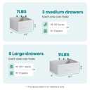 Dresser for Bedroom with 9 Drawers, Anti-Tip Fabric Storage Tower, Wood Top and Metal Frame Organizer for Clothes, Closet, Entryway, Hallway Furniture,White