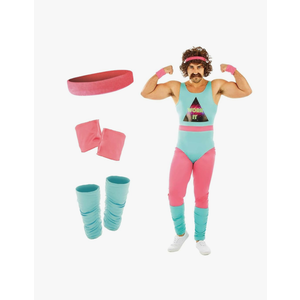 fun shack 80s Exercise Costumes For Men, 80s Workout Costumes, Retro Fitness Outfits For Men, 80s Gym Attire Medium