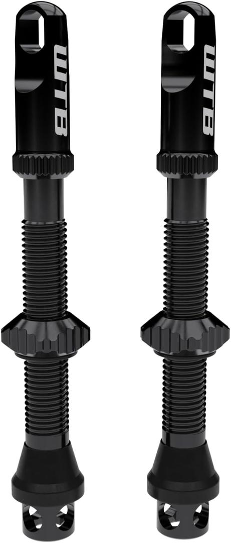 WTB Max-Flow Tubeless Bicycle Valves (2-Pack) 44mm Alloy Presta Valve - More Airflow - Insert Compatible