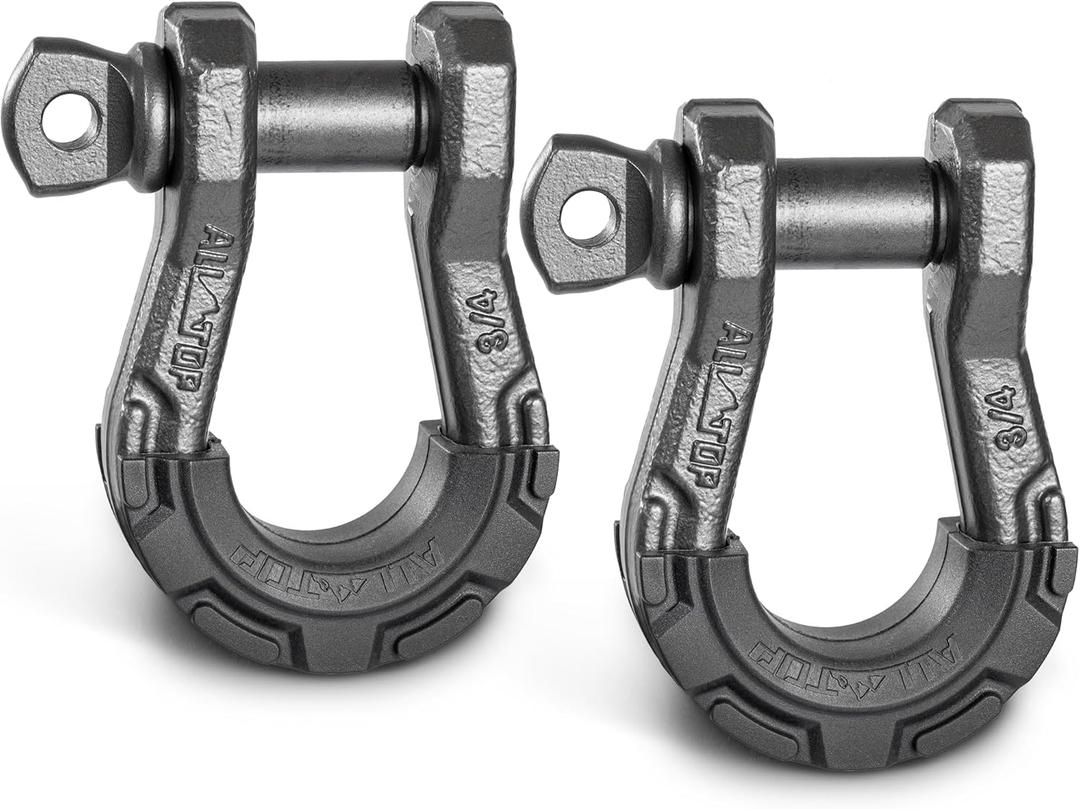 ALL-TOP D Ring Shackle (2 Pack) 3/4" Fully Forged with 7/8 Pin, 79500Lbs Break Strength & 9Ton Work Load, Impact Resistant by Extreme E-Coat