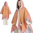 Bedsure Heated Blanket Wearable Shawl - Electric Wrap Poncho Blanket Hoodie for Adult, Winter Gifts for Mom Women Girlfriend, Warm Sherpa Heating Throw, Auto Shut Off, 50x64 inches, Pink (Throw (50" x 64"), 02 - Pink)