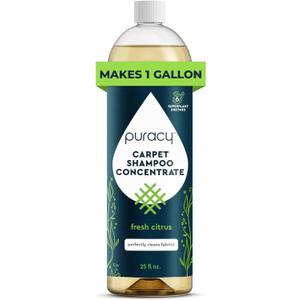 Puracy Carpet Shampoo  Pet Carpet Cleaner Solution, Stain Remover, Pet Stain & Odor Remover, Rug & Upholstery Cleaning Solution, Concentrated (Fresh Citrus, 25oz)