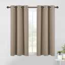 NICETOWN Blackout Window Curtains 60 inch Length 2 Panels, 34 x 60 Inch, Taupe, Grommet Top Room Darkening Thermal Insulated Solid Vertical Drapes for Bedroom/Kid Room
