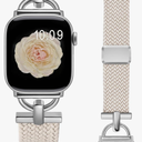 Wearlizer Braided Magnetic Band Compatible with Apple Watch Bands 42/46/38/40/41/44/45/49mm Women Men, Designer D-Shape Stretchy Elastic Nylon Strap for iWatch Series 11 10 9 8 7 6 5 4 SE/Ultra 3 2 1