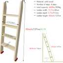 50" 55" 60" Black Wood Bunk Bed Ladder, Lofted/Dorm/RV Bed Bunkbed Ladders with 4in Extra Wide Steps and Non-Slip Pads, Replacement Wooden Ladder for Motorhome/Camping (Wood Color, 50in /127cm)