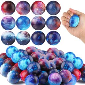 Libima 150 Pcs Galaxy Stress Ball Bulk for Kid Adult Squeeze 2 Inch Outer Space Foam Ball Anxiety Fidget Toy Birthday Astronaut Party Favor School Class Reward Supplies (Galaxy A)
