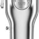 Hair Clippers for Men, Professional Hair Clipper Metal Body LED LCD Digital Display Head Can Be Adjusted Rechargeable Hair Trimmer for Men(Silver with Box)