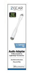 ZGEAR Audio Adapter 3.5mm Audio Lightning Connector