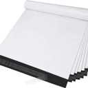 Fuxury 100 Pcs 12x15.5" Poly Mailers with 4x6" Thermal Labels, Waterproof Mailing Envelopes & Stickers for Clothing, Strong Adhesive Poly Shipping Postage Bags for Business (White)