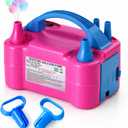 Balloon Pump Electric with Dual Nozzles & Tying Tool - Portable Inflator for Party Balloons, Gender Reveal, Baby Shower, Holidays (Rose Red)