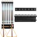 Pool Stick Holder Wall Mount for 7 Cues, Wooden Billiards Pool Cue Rack, Pool Cue Holder Pool Table Accessories Equipment Organizer, Pool Cue Rack Billiards Accessories for Game Room Men Cave- Black