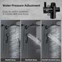 Shower Head,10Rain Shower Head with Handheld Spray Combo with 11'' Angle Adjustable Extension Arm/Flow Regulator/Shower System,High Pressure Rainfall Shower Head Clean Bathroom,Matt Black