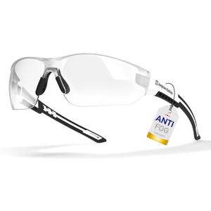 New Slim Fit Safety Pickleball Glasses, ANSI Z87.1 Scratch Resistant Antifog Lenses for Men and Women, Sport Goggles for Racquetball, Squash Ball (White/Black)