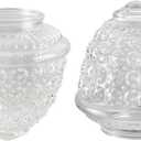 Aspen Creative 23602-02, Clear Pineapple Glass Shade For Lighting fixture/Pendant/Wall Lamp, Fitter: 3-1/4", 5-1/2" D x 5-15/16" H, 2 Pack