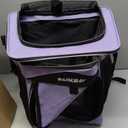 BARKBAY Dog Bike Basket Carrier, Expandable Foldable Soft-Sided Dog Carrier, 2 Open Doors, 5 Reflective Tapes, Pet Travel Bag,Dog Backpack Carrier Safe and Easy for Small Medium Cats and Dogs(Purple)